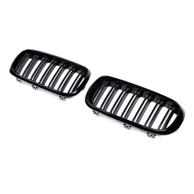 SNA شبكة SNA F15 لسيارات BMW X5 F15 X6 F16 X5M X6M 2014-2019 (شبكة كيدني سوداء لامعة من ABS، شفرات مزدوجة، مجموعة من قطعتين) - Image 2